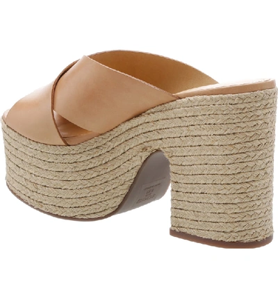 Shop Schutz Lora Platform Sandal In Honey Beige Leather