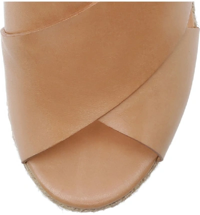 Shop Schutz Lora Platform Sandal In Honey Beige Leather