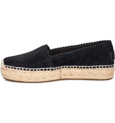 Ugg Heidi Perforated Espadrille In Black Suede | ModeSens