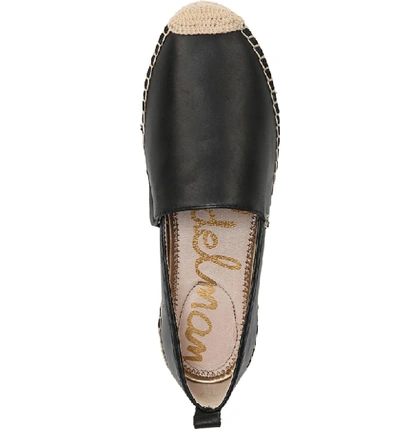 Shop Sam Edelman Khloe Espadrille Flat In Black Leather