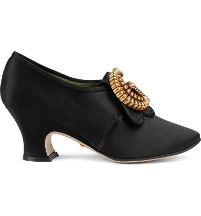 Shop Gucci Ortensia Double G Hardware Pump In Black