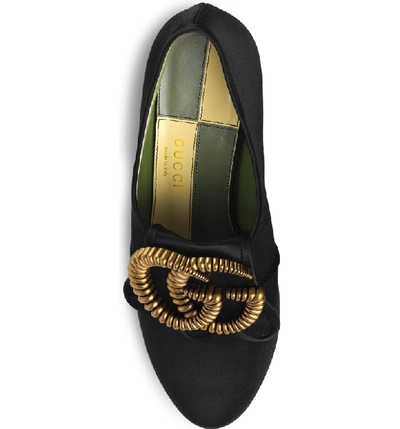 Shop Gucci Ortensia Double G Hardware Pump In Black