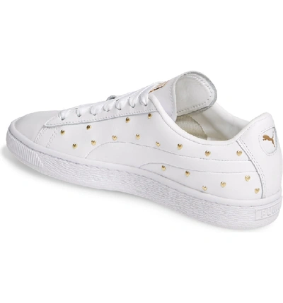 Shop Puma Basket Studs Sneaker In White/ Team Gold