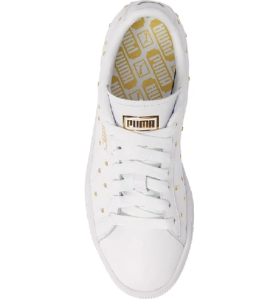 Shop Puma Basket Studs Sneaker In White/ Team Gold