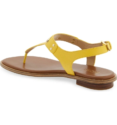 Shop Michael Michael Kors 'plate' Sandal In Yellow Saffiano Leather