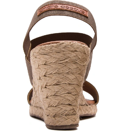 Shop Andre Assous Allison Wedge Sandal In Taupe