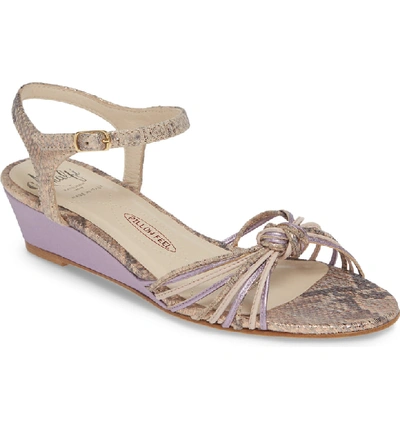 Shop Amalfi By Rangoni Maldive Wedge Quarter Strap Sandal In Copper Animal Print Leather