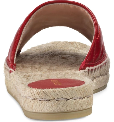 Shop Gucci Pilar Gg Matelasse Espadrille Slide Sandal In Hibiscus Red