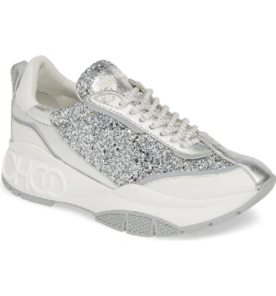 Shop Jimmy Choo Raine Sneaker In White/ Silver