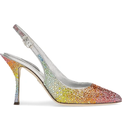 Shop Dolce & Gabbana Rainbow Crystal Slingback Pump