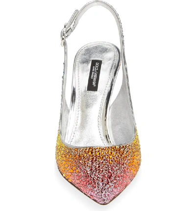 Shop Dolce & Gabbana Rainbow Crystal Slingback Pump