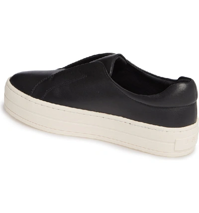 Shop Jslides Heidi Platform Slip-on Sneaker In Black Leather