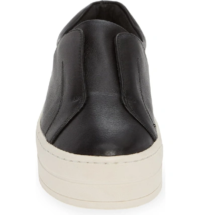 Shop Jslides Heidi Platform Slip-on Sneaker In Black Leather