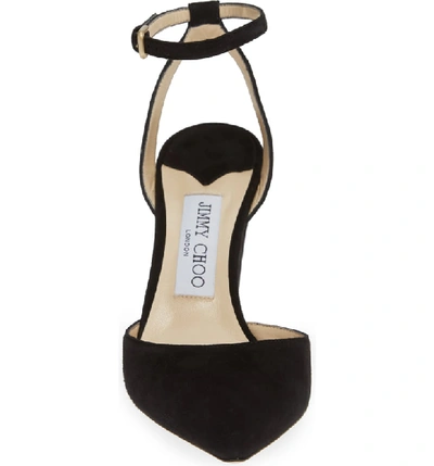 Shop Jimmy Choo Micky Ankle Strap Pump In Black Suede