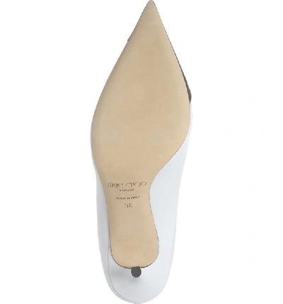 Shop Jimmy Choo Love Asymmetrical Cap Toe Pump In Black/ White