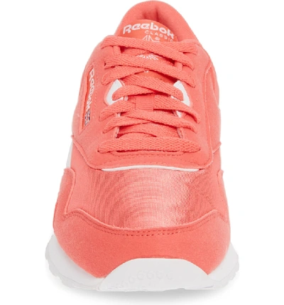 Shop Reebok Classic Nylon Sneaker In Bright Rose/ White