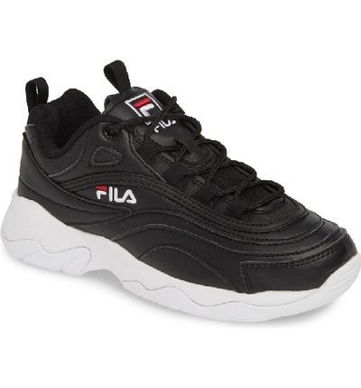 Shop Fila Ray Sneaker In Black/ Red/ White