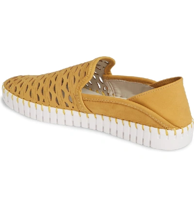 Shop Nic + Zoe Janelle Perforated Slip-on In Mustard Perf Nubuck