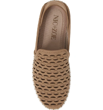 Shop Nic + Zoe Janelle Perforated Slip-on In Sand Perf Nubuck