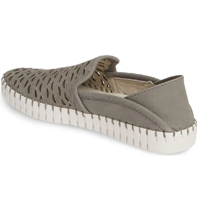 Shop Nic + Zoe Janelle Perforated Slip-on In Grey Nubuck Leather