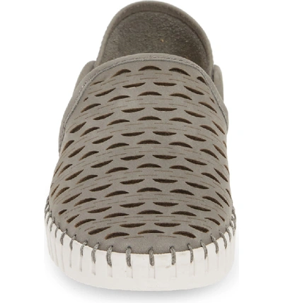 Shop Nic + Zoe Janelle Perforated Slip-on In Grey Nubuck Leather