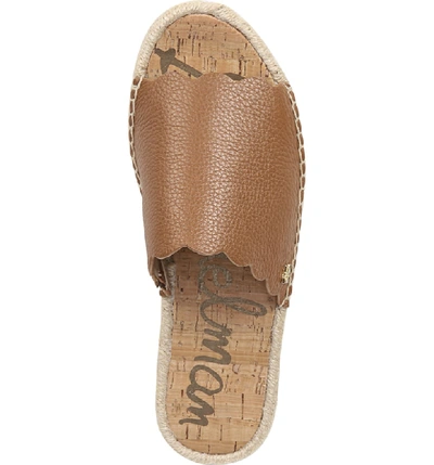 Sam edelman andy scalloped online leather espadrille slide sandal