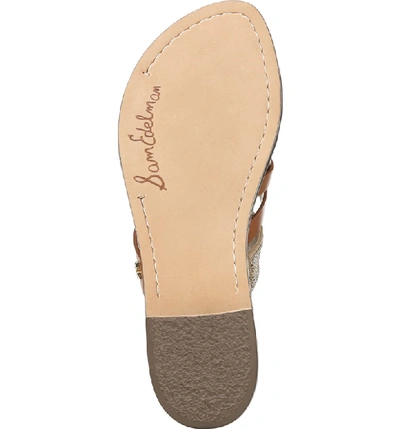 Shop Sam Edelman Glennia Slide Sandal In Saddle Brown/ Jute