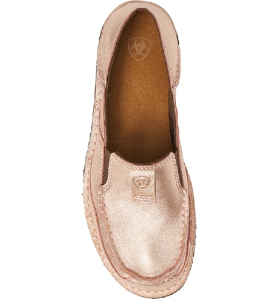 Shop Ariat Cruiser Slip-on Loafer In Rose Gold Leather