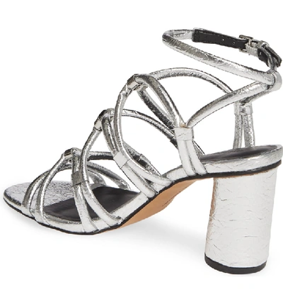 Shop Rebecca Minkoff Apolline Strappy Sandal In Silver Metallic Faux Leather