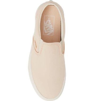 Shop Vans Brushed Twill Classic Slip-on Sneaker In Vanilla Cream/ Snow White