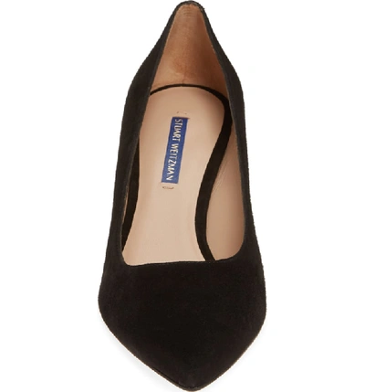 Shop Stuart Weitzman Leigh Pump In Black Suede