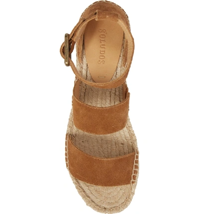 Shop Soludos Palma Platform Espadrille Sandal In Walnut Suede