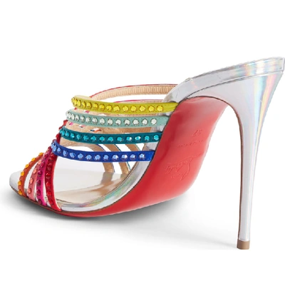 Shop Christian Louboutin Marthastrass Jewel Rainbow Sandal In Rainbow/ Silver