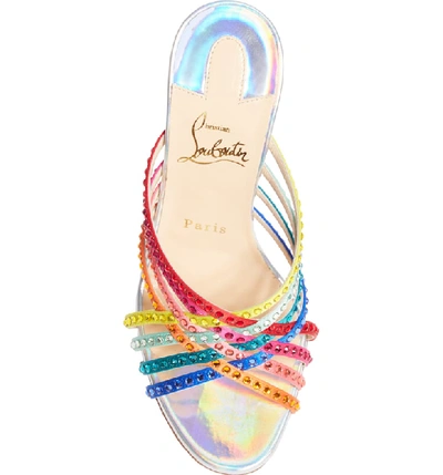 Shop Christian Louboutin Marthastrass Jewel Rainbow Sandal In Rainbow/ Silver