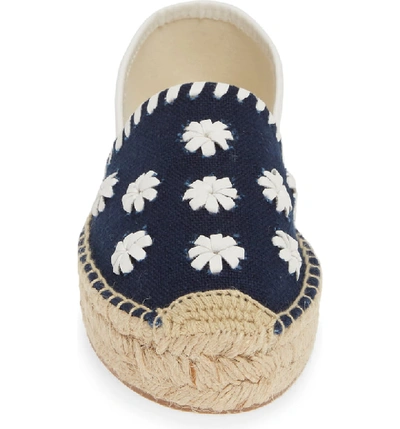 Shop Jack Rogers Palmer Embellished Espadrille In Midnight/ White Fabric