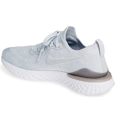 Shop Nike Epic React Flyknit 2 Running Shoe In Pure Platinum/ Wolf Grey
