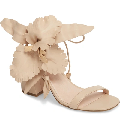 Shop Cecelia New York Hibiscus Sandal In Nude Leather