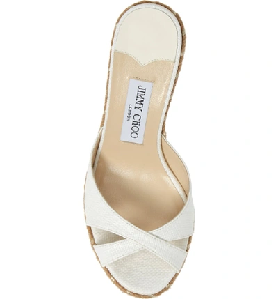 Shop Jimmy Choo Almer Espadrille Wedge Sandal In Latte