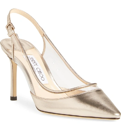 Shop Jimmy Choo Erin Slingback Pump In Platinum/ Pvc