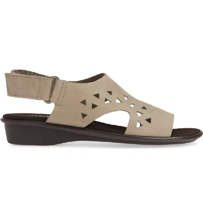 Shop Sesto Meucci Evita Cutout Slingback Sandal In Taupe Nubuck Leather