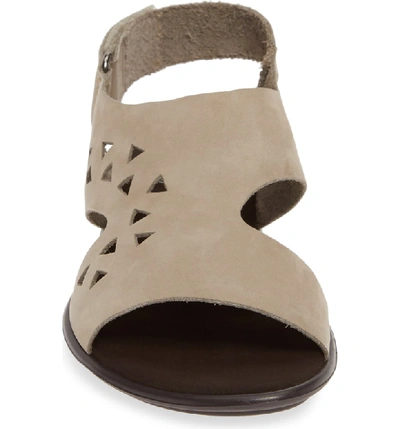 Shop Sesto Meucci Evita Cutout Slingback Sandal In Taupe Nubuck Leather