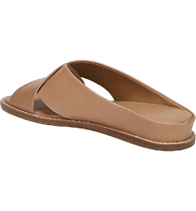 Shop Vince Fairley Cross Strap Sandal In Tan Leather