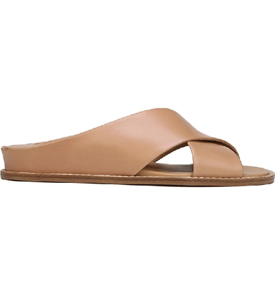 Shop Vince Fairley Cross Strap Sandal In Tan Leather