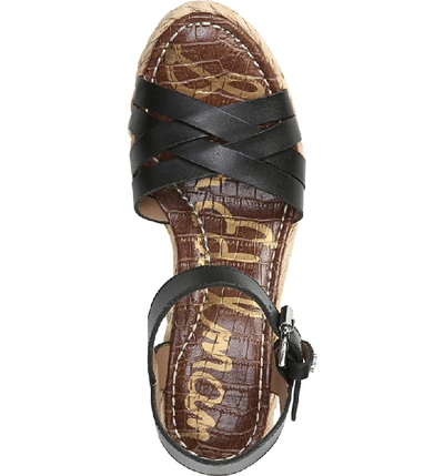 Shop Sam Edelman Darline Platform Wedge Sandal In Black Leather