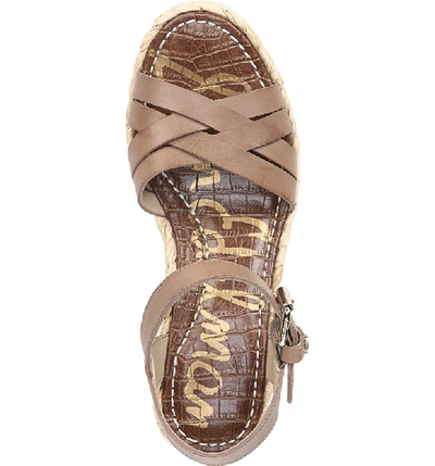 Shop Sam Edelman Darline Platform Wedge Sandal In Latte Leather