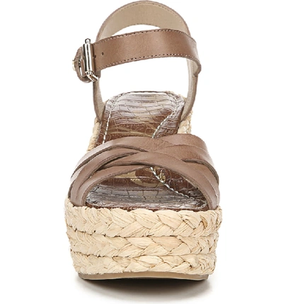 Shop Sam Edelman Darline Platform Wedge Sandal In Latte Leather