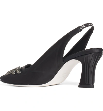 Shop Fendi Ffreedom Embellished Slingback Pump In Black