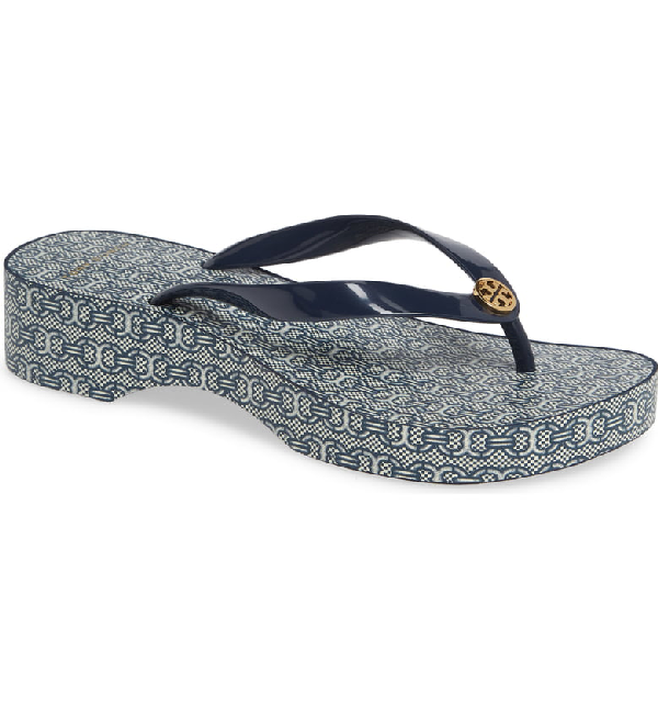 navy wedge flip flops