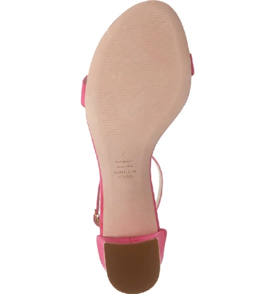 Shop Stuart Weitzman Simple Ankle Strap Sandal In Flamingo Suede