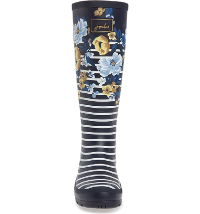 Shop Joules 'welly' Print Rain Boot In Navy Botanical